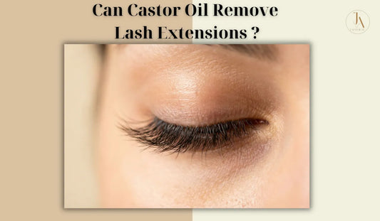 Applying castor oil to lash line to loosen lash extensions