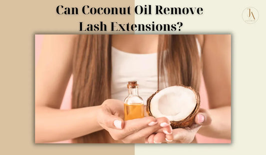 Applying coconut oil to the lash line to remove eyelash extensions naturally