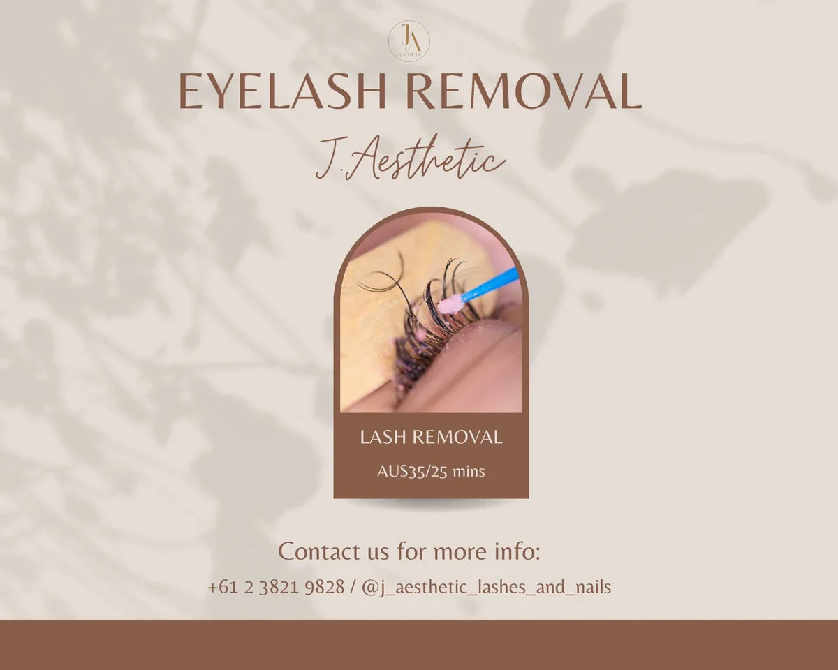 Close-up of eyelash extension removal using lash remover cream on a client's lashes