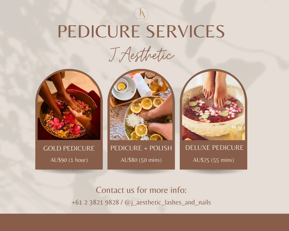Client receiving a professional pedicure treatment with polished toenails